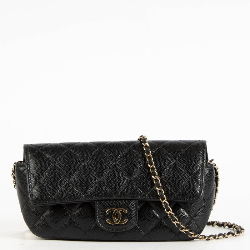 authentic preloved Chanel Black Caviar Glasses Case With Chain on Labellov.com