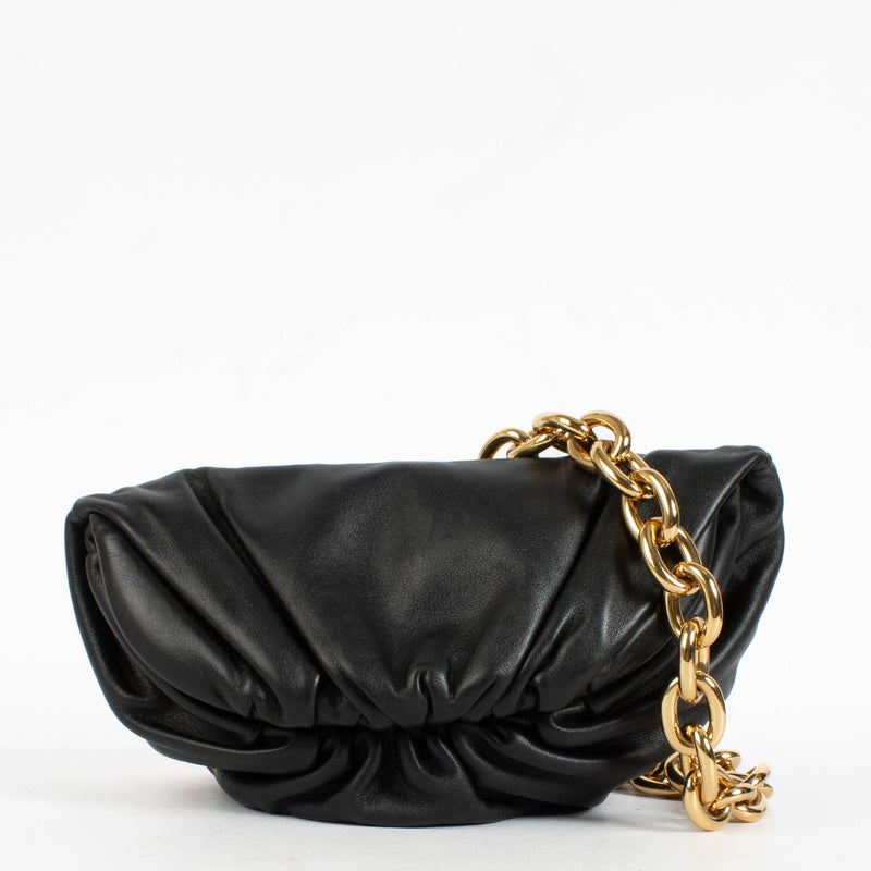 Authentic pre-loved Bottega Veneta Black Leather Pouch Bum Bag on Labellov.com