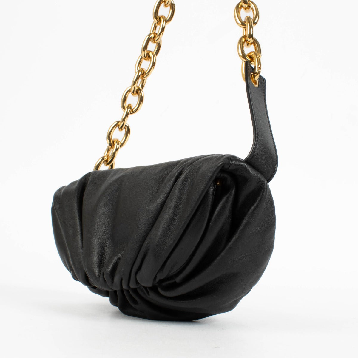 Authentic pre-loved Bottega Veneta Black Leather Pouch Bum Bag on Labellov.com