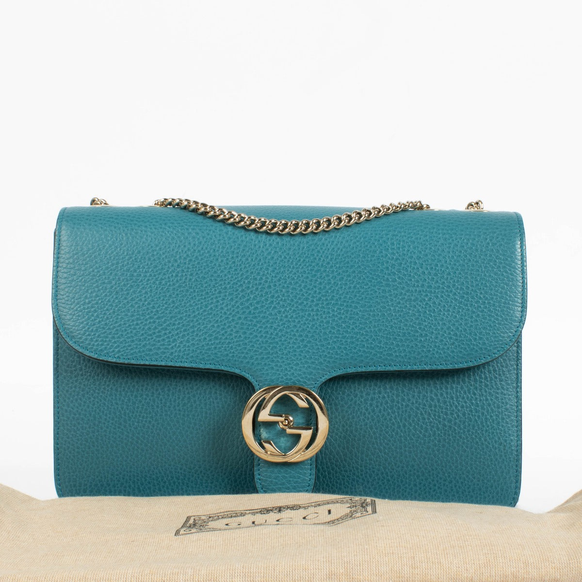 Authentic pre-loved Gucci Blue Medium Interlocking G Bag on Labellov.com