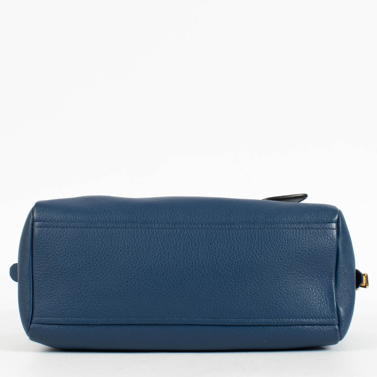 Authentic pre-loved Prada Blue Mini Vitello Phenix Bauletto Bag on Labellov.com