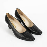 Shop the authentic Chanel Black Leather Vintage Pumps Size 38 on Labellov.com