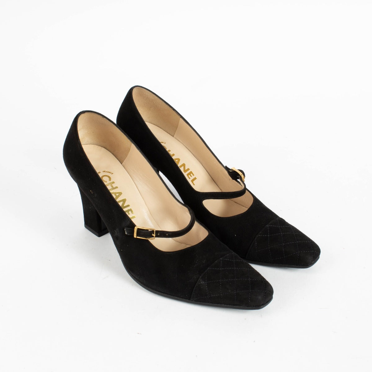 Shop the authentic Chanel Black Suede Pumps Size 38.5 on Labellov.com.