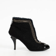 Shop the authentic Chanel Black Tweed Ankle Boots Size 37.5 on Labellov.com.