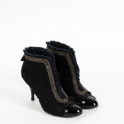 Shop the authentic Chanel Black Tweed Ankle Boots Size 37.5 on Labellov.com.