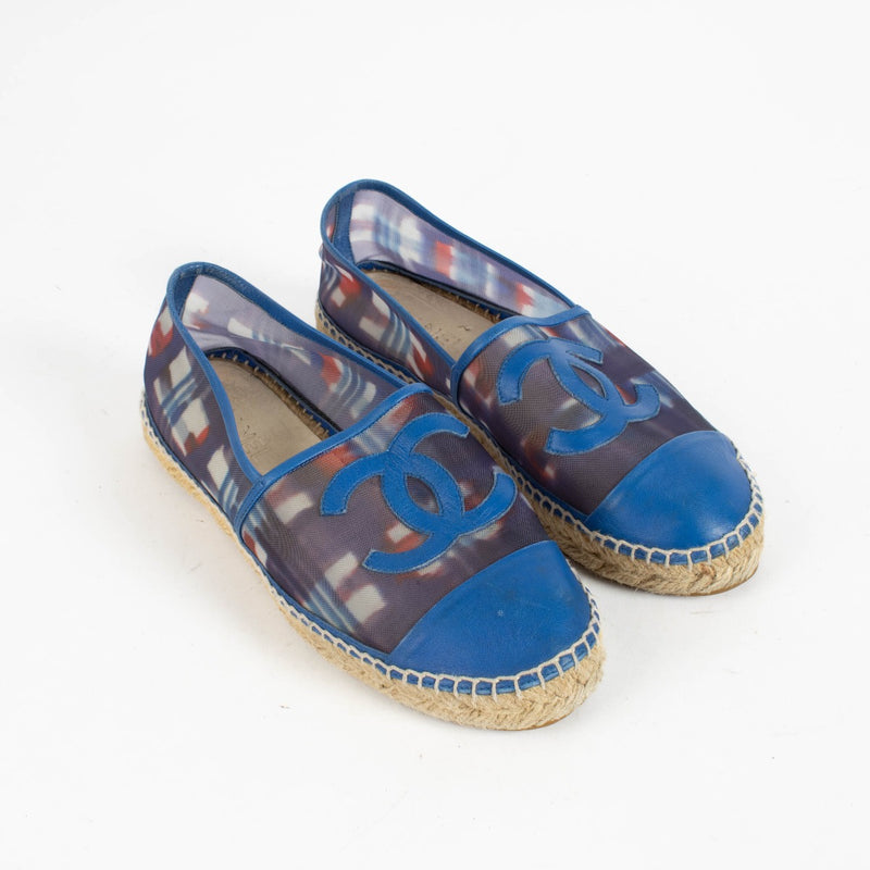Shop the authentic Chanel Blue CC Espadrilles Size 39 on Labellov.com.