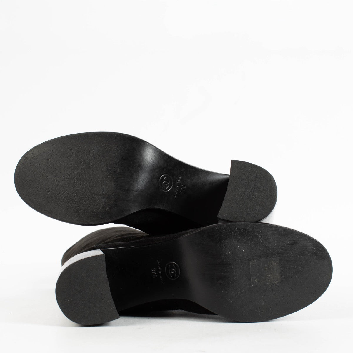 Shop the authentic Chanel Black Suede High Boots Size 37 on Labellov.com.