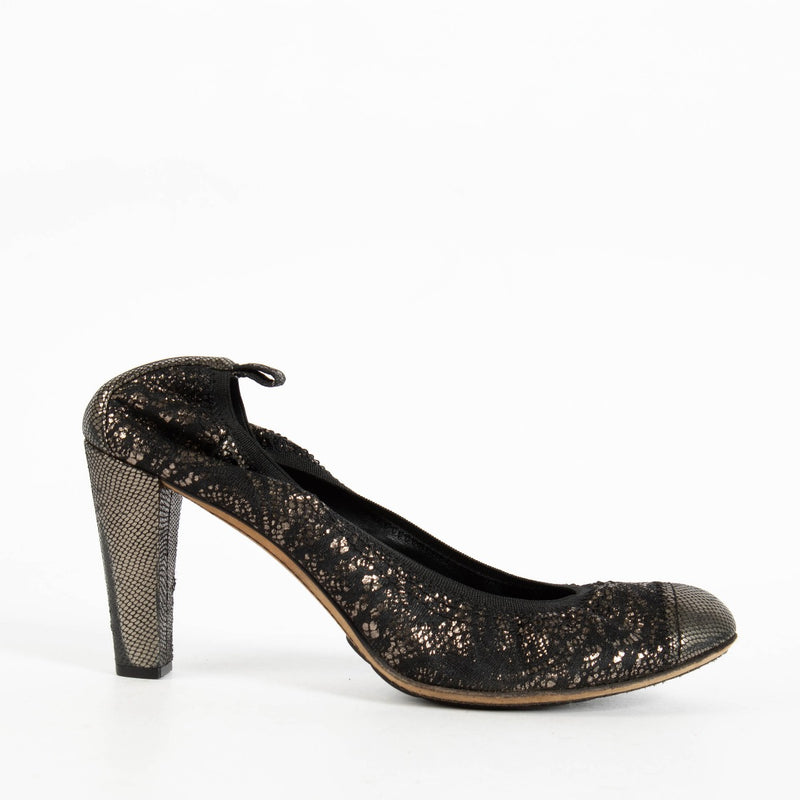 Chanel Black Glitter Pumps - Size 39
