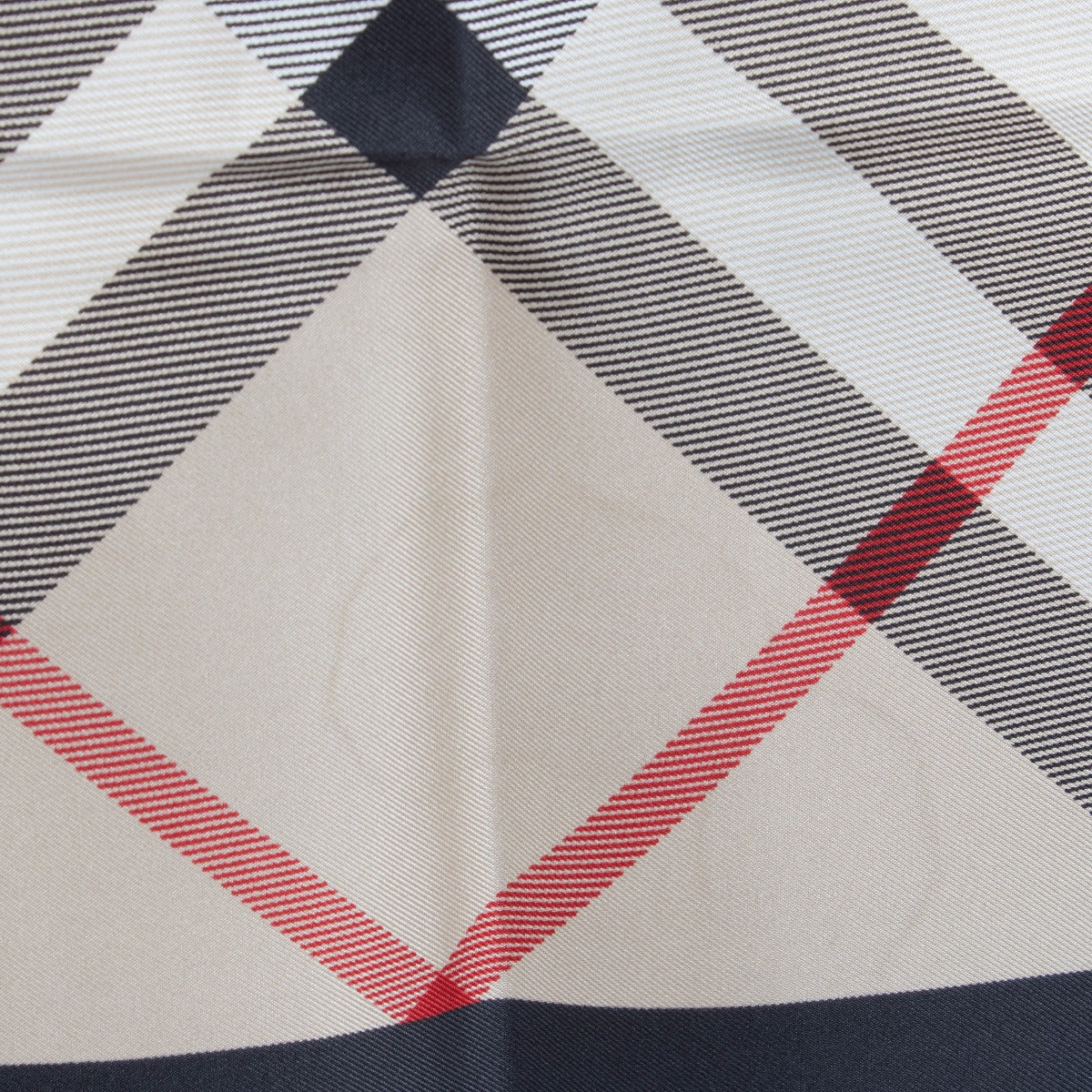 Authentic pre-loved Burberry Black/Beige Silk Check 90 Square Scarf on Labellov.com