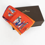 Authentic pre-loved Delvaux Orange Silk Da Foular Carre 90 Scarf on Labellov.com