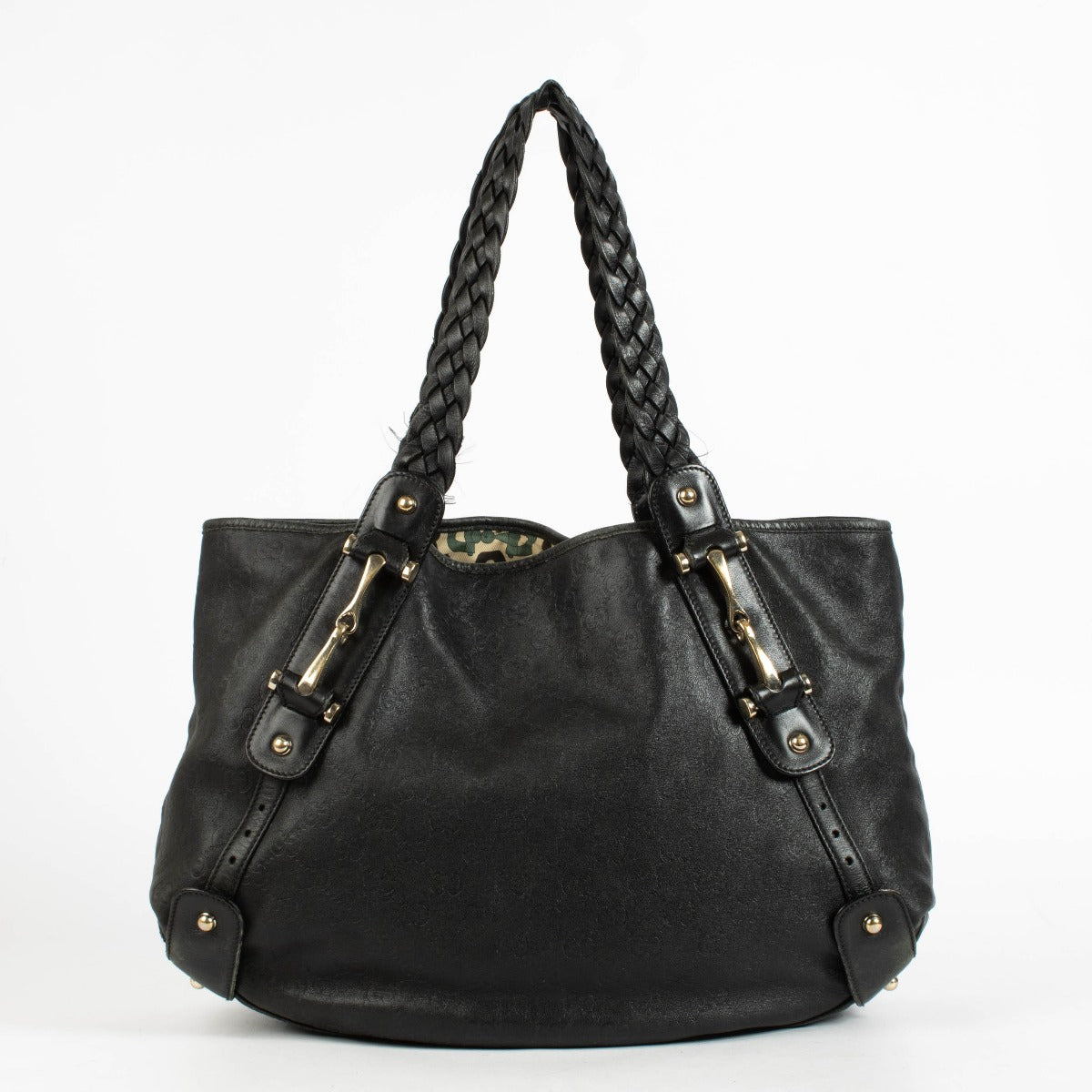 Authentic pre-loved Gucci Black Leather Guccissima Pelham Hobo Bag on Labellov.com