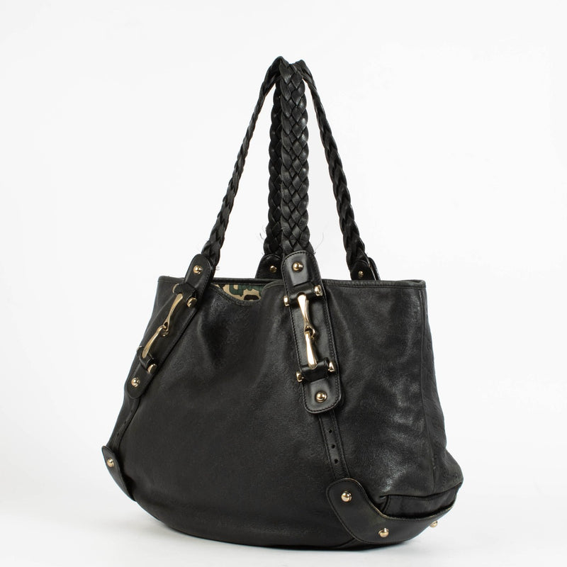 Authentic pre-loved Gucci Black Leather Guccissima Pelham Hobo Bag on Labellov.com