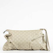 Authentic pre-loved Gucci Beige Leather Guccissima Large Hysteria Clutch on Labellov.com