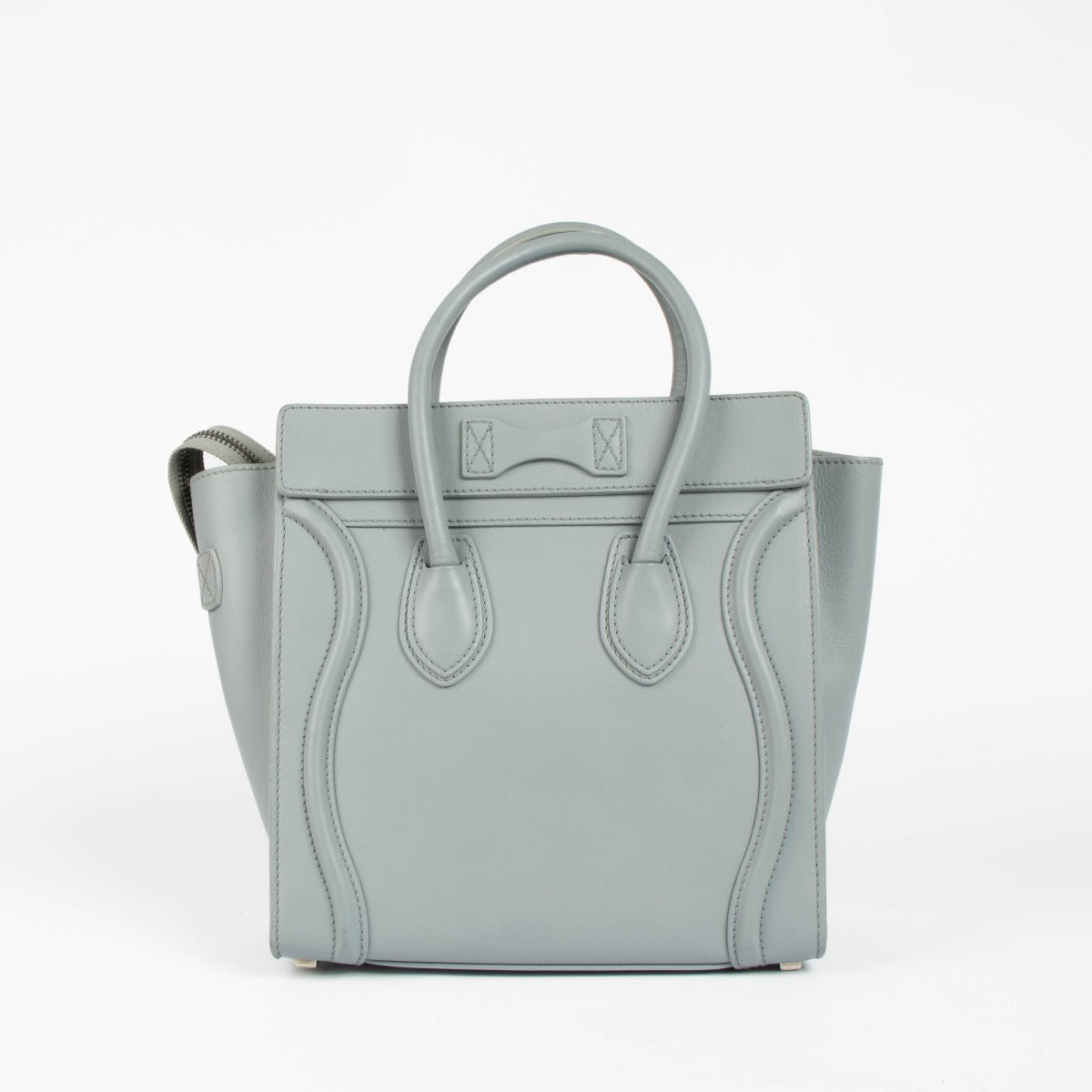 Shop this 100% authentic Celine Baby Blue Micro Luggage Top Handle Bag at Labellov.com