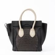 Authentic pre-loved Celine Black Leather Micro Luggage Top Handle Bag on Labellov.com