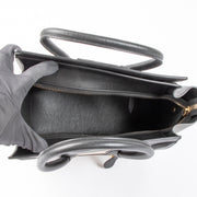 Authentic pre-loved Celine Black and Beige Leather Micro Luggage Top Handle Bag on Labellov.com