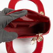 Authentic Christian Dior Red Patent Leather Mini Lady Dior on Labellov.com