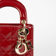 Authentic Christian Dior Red Patent Leather Mini Lady Dior on Labellov.com