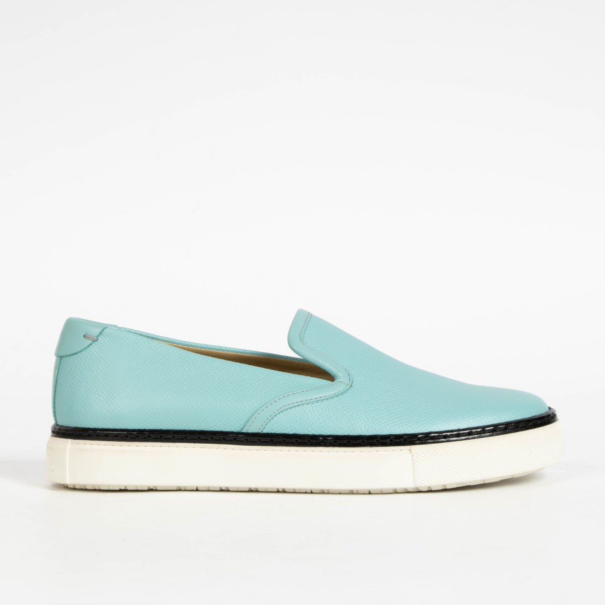 Authentic pre-loved Hermès Blue Atoll Epsom Leather Kick Slip-on Trainers on Labellov.com