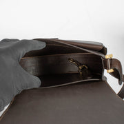 Authentic pre-loved Delvaux Chocolate Leather Brown Kate PM Crossbody Bag on Labellov.com.