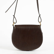 Authentic pre-loved Delvaux Chocolate Leather Brown Kate PM Crossbody Bag on Labellov.com.