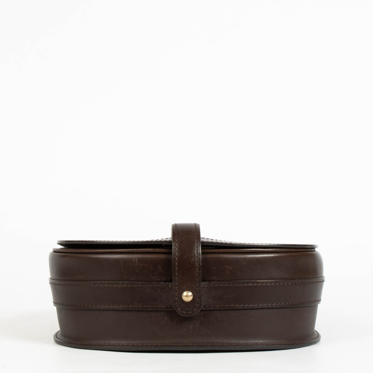 Authentic pre-loved Delvaux Chocolate Leather Brown Kate PM Crossbody Bag on Labellov.com.