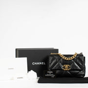 Authentic pre-loved Chanel Black Lambskin Small Chanel 19 Bag on Labellov.com