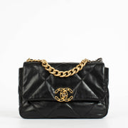 Authentic pre-loved Chanel Black Lambskin Small Chanel 19 Bag on Labellov.com