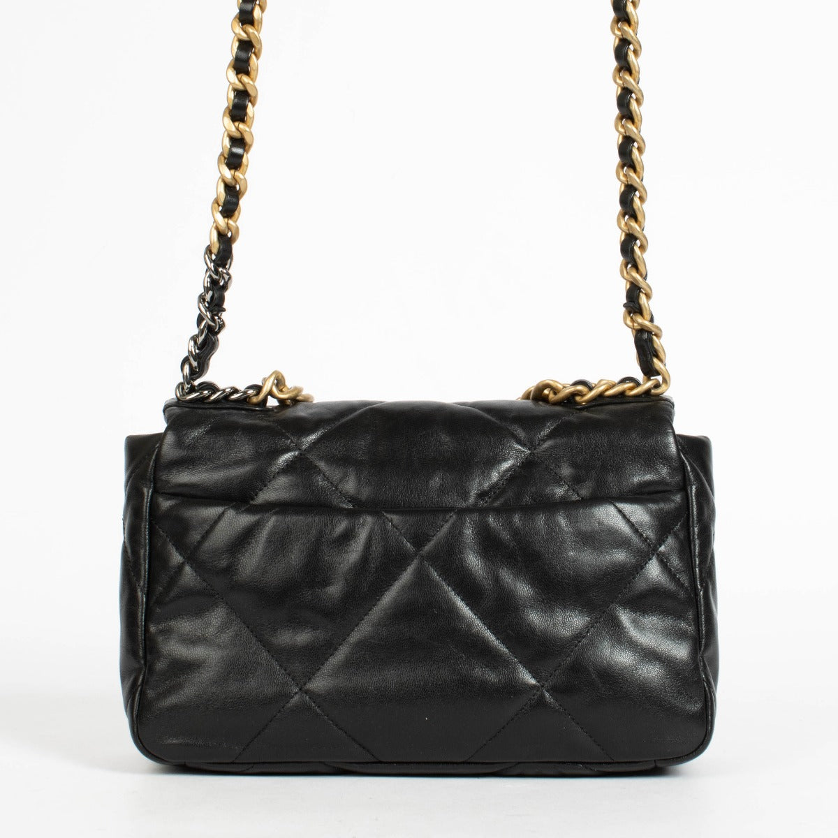 Authentic pre-loved Chanel Black Lambskin Small Chanel 19 Bag on Labellov.com