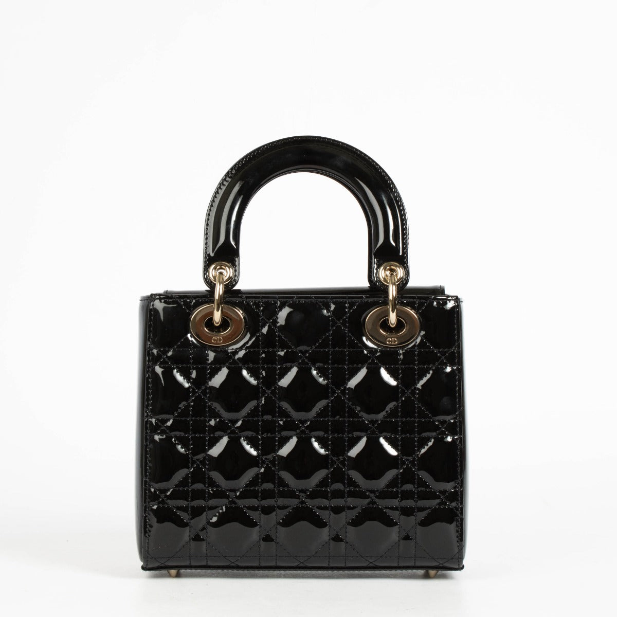 Authentic pre-loved Christian Dior Black Patent Leather Small Lady Dior Bag on Labellov.com