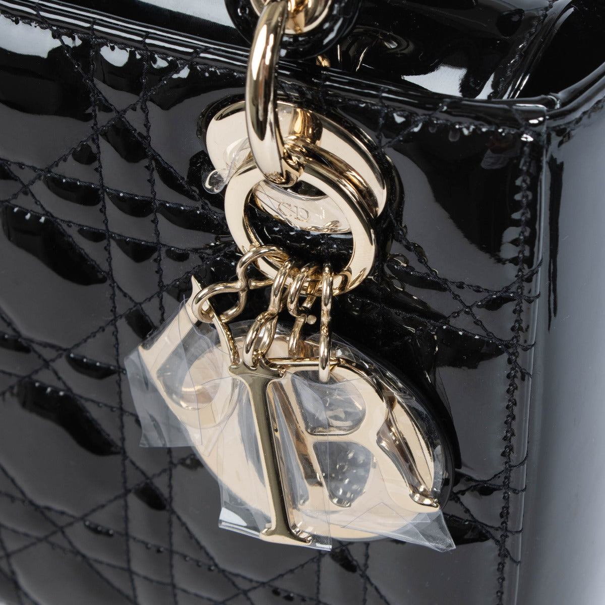 Authentic pre-loved Christian Dior Black Patent Leather Small Lady Dior Bag on Labellov.com