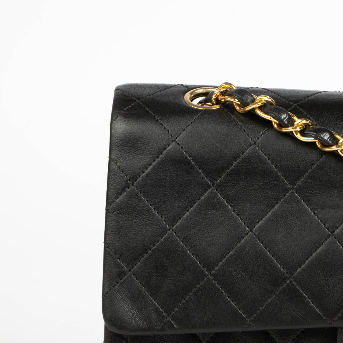 Shop this authentic Chanel Vintage Black Lambskin Medium Classic Handbag pre-loved on Labellov.com