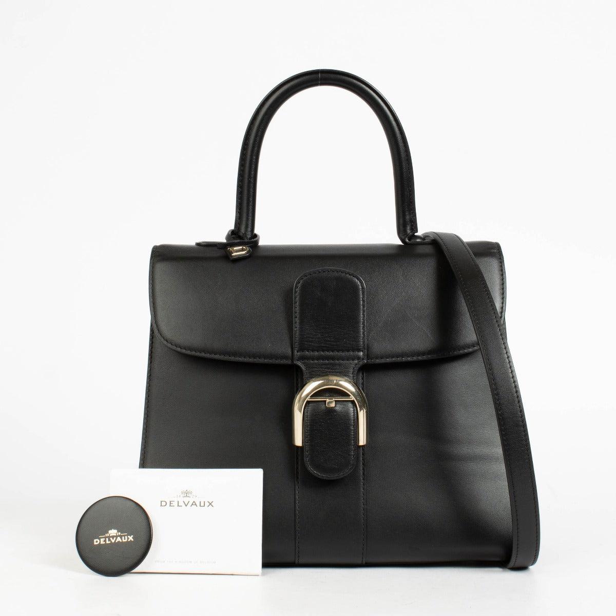 Authentic pre-loved Delvaux Black Box Calf Brillant MM Bag on Labellov.com