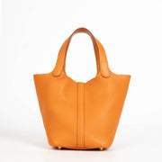 authentic preloved Hermès Picotin Lock 18 Orange Clemence GHW on Labellov.com