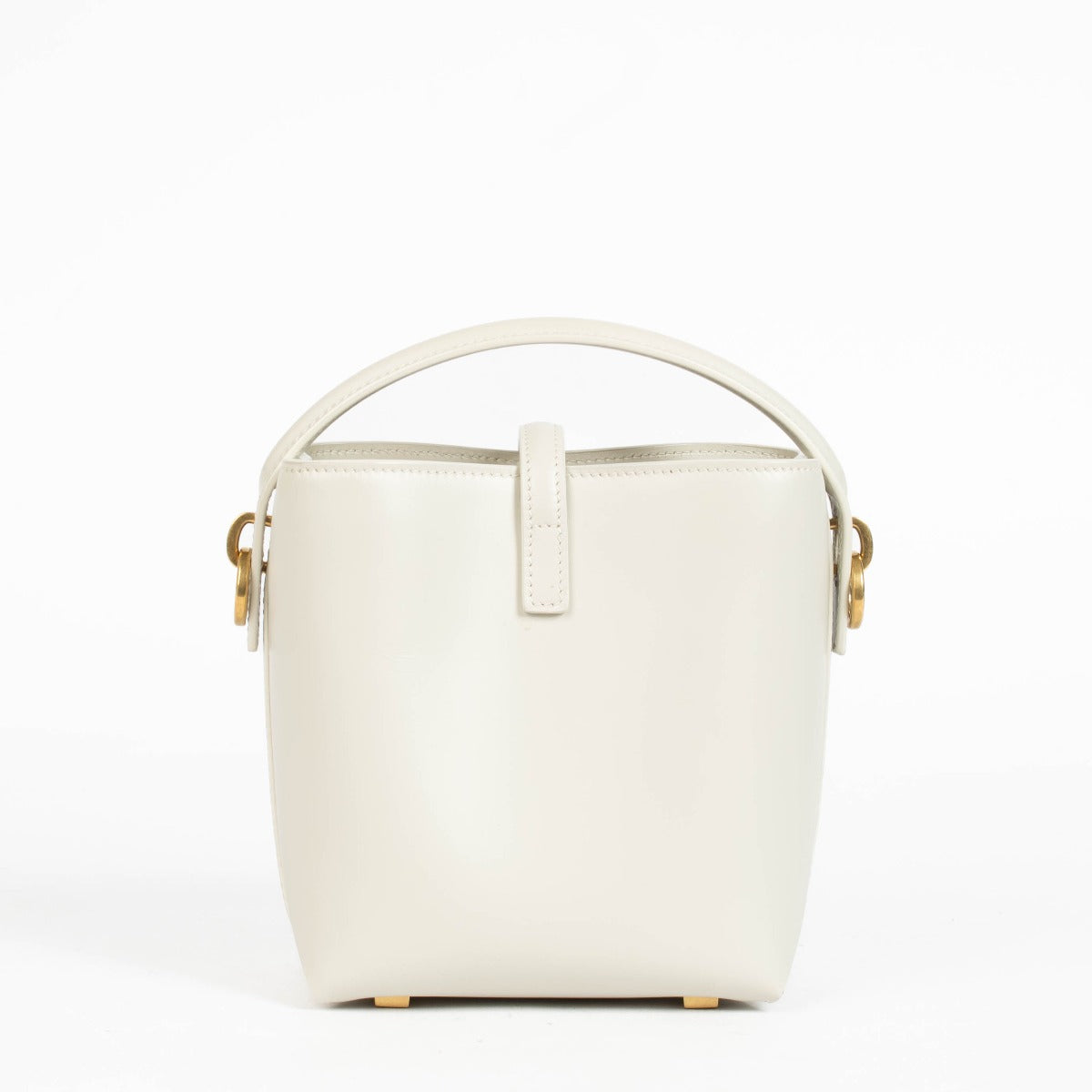 Authentic pre-loved Saint Laurent White Le 37 Mini Bucket Bag on Labellov.com