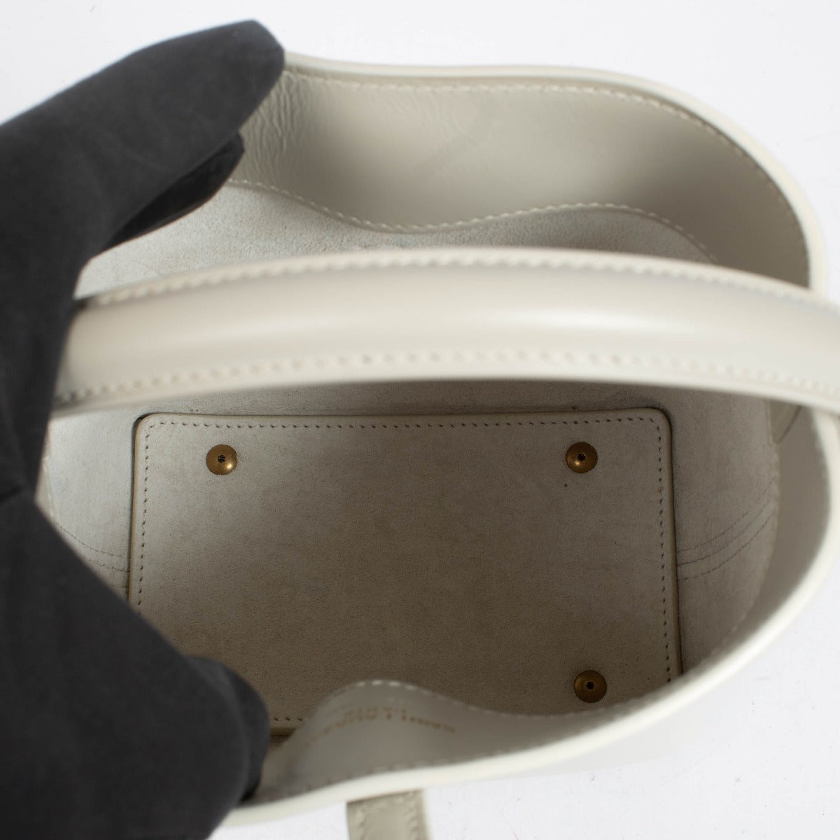 Authentic pre-loved Saint Laurent White Le 37 Mini Bucket Bag on Labellov.com