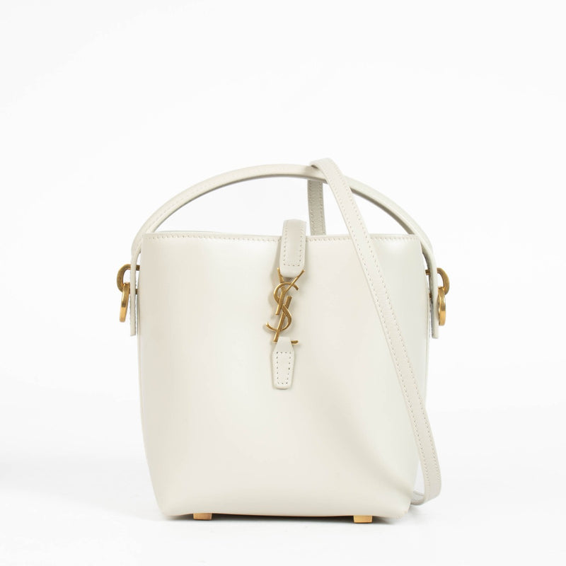 Authentic pre-loved Saint Laurent White Le 37 Mini Bucket Bag on Labellov.com