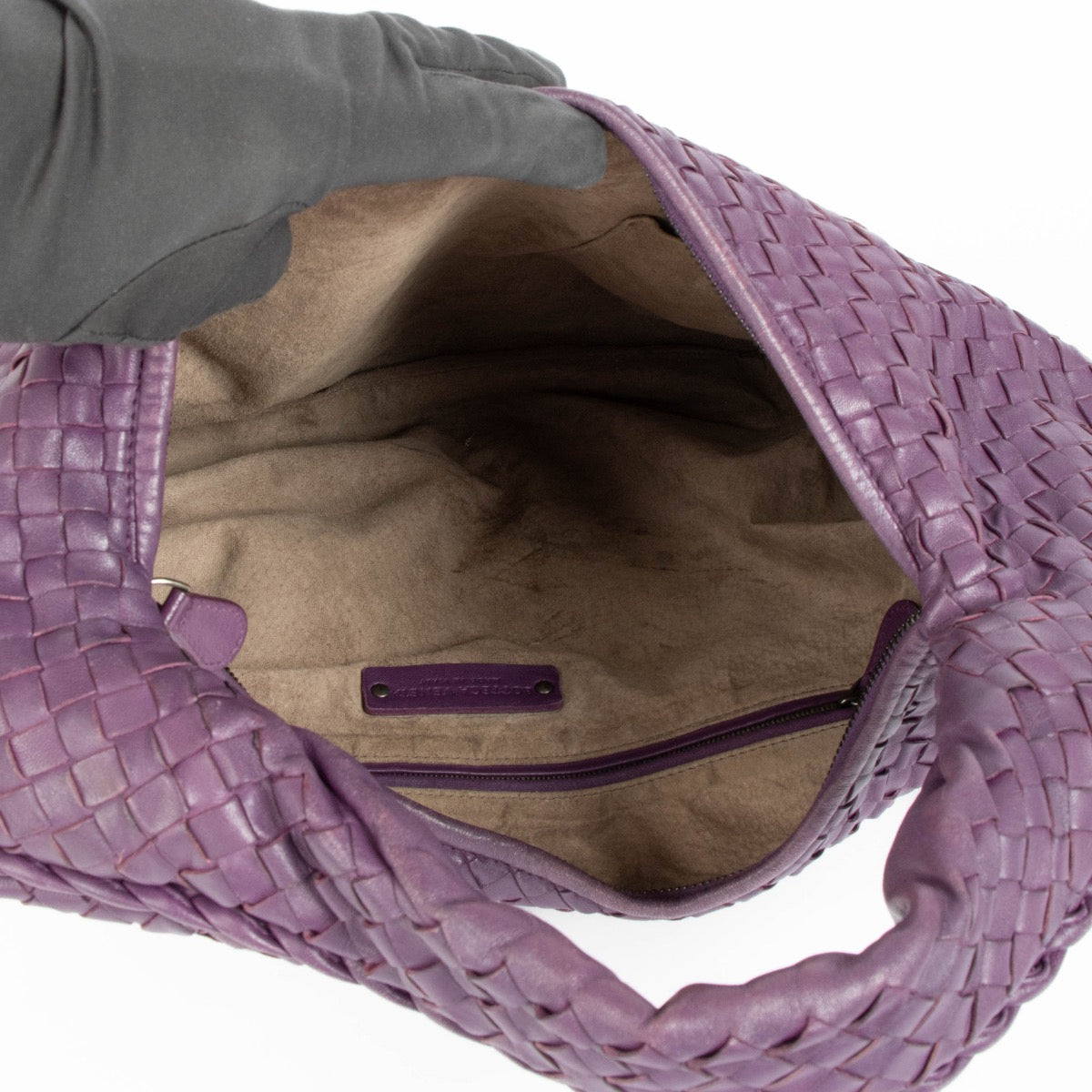 Authentic pre-loved Bottega Veneta Purple Medium Veneta Hobo Shoulder Bag on Labellov.com