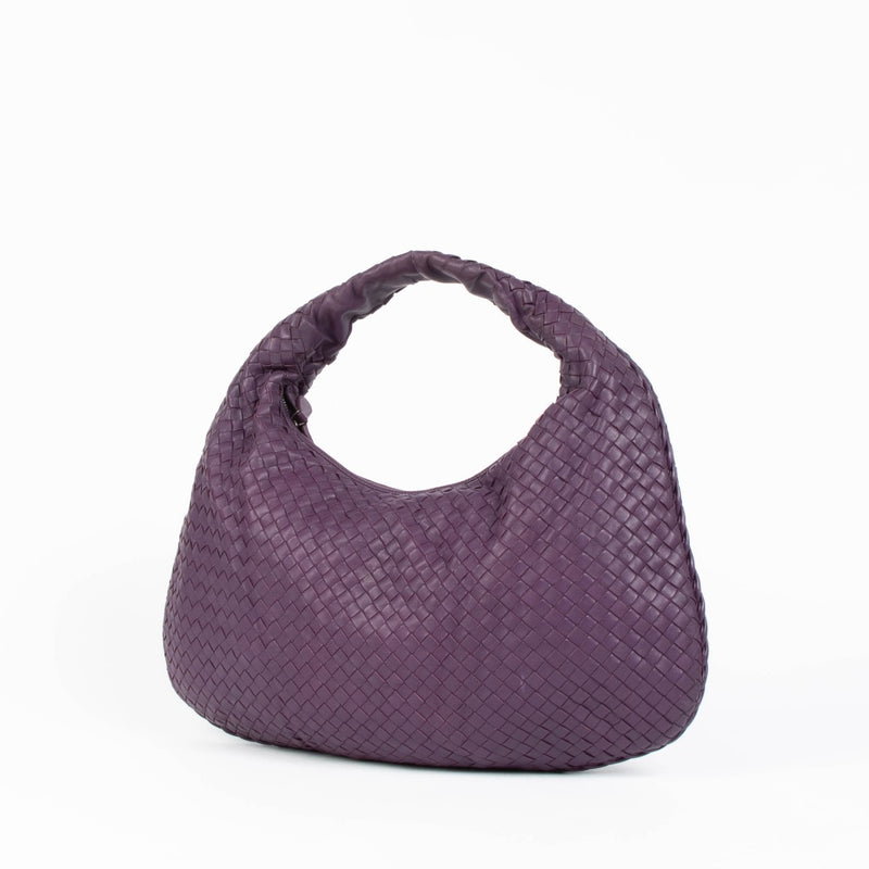 Authentic pre-loved Bottega Veneta Purple Medium Veneta Hobo Shoulder Bag on Labellov.com