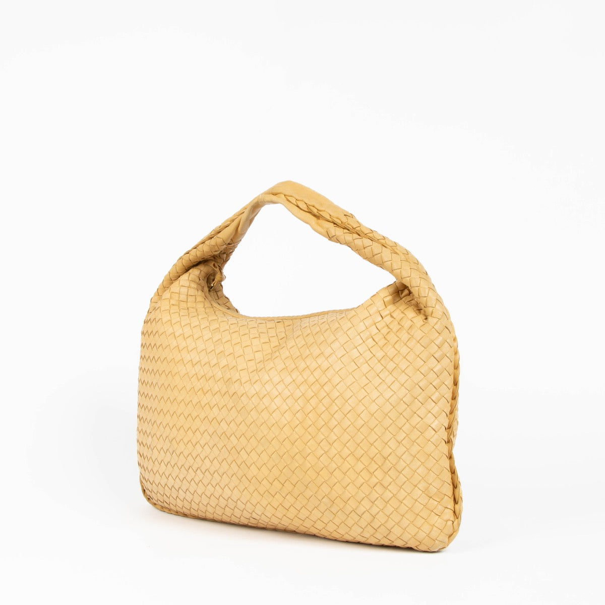 Authentic pre-loved Bottega Veneta Yellow Medium Veneta Hobo Shoulder Bag on Labellov.com