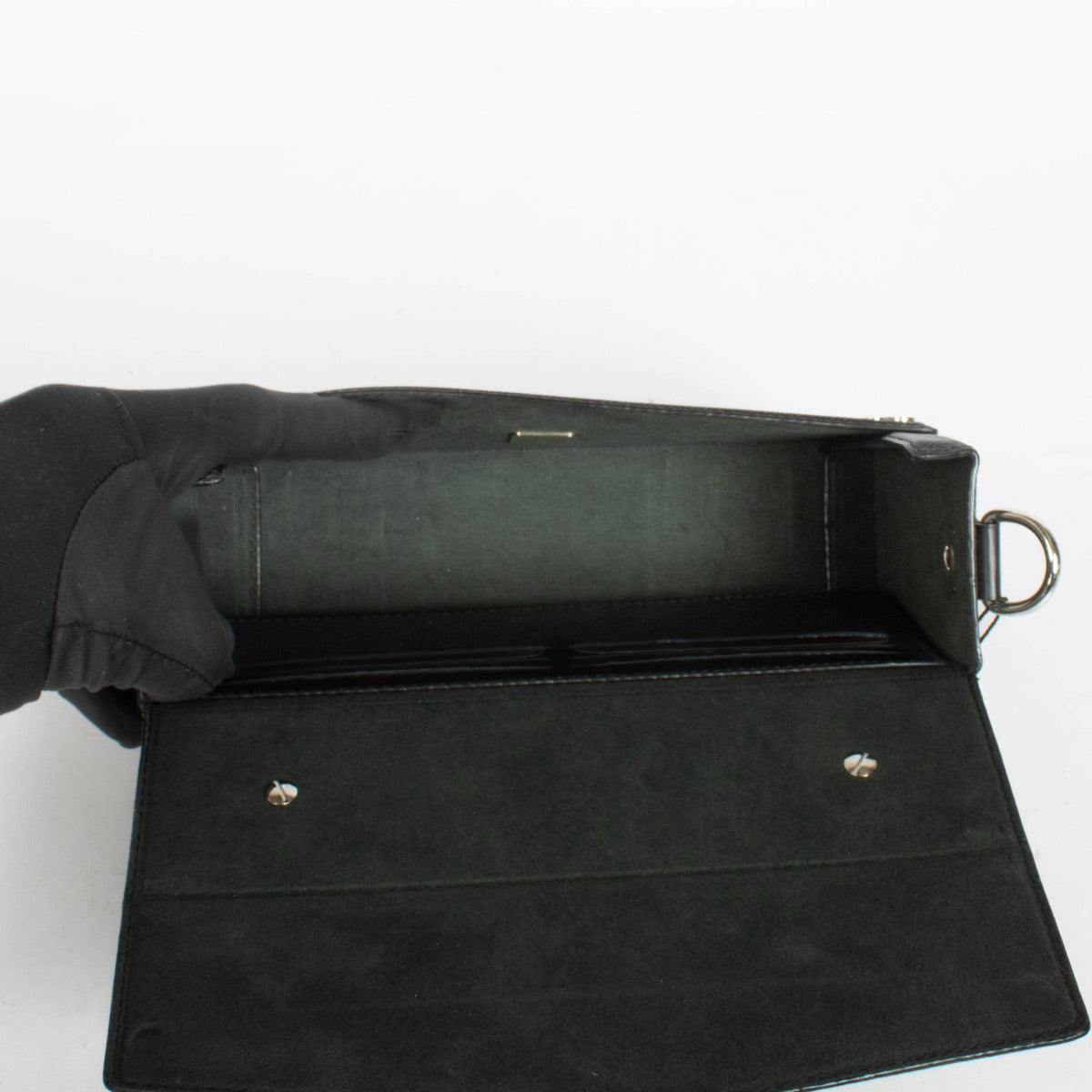 Authentic pre-loved Fendi Black FF Baguette Soft Trunk Bag on Labellov.com