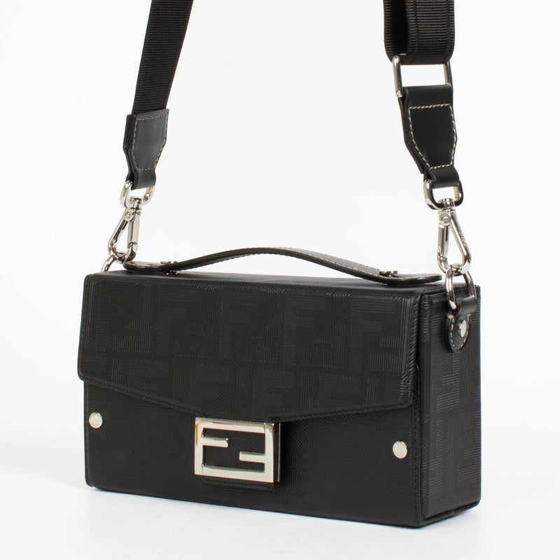 Authentic pre-loved Fendi Black FF Baguette Soft Trunk Bag on Labellov.com