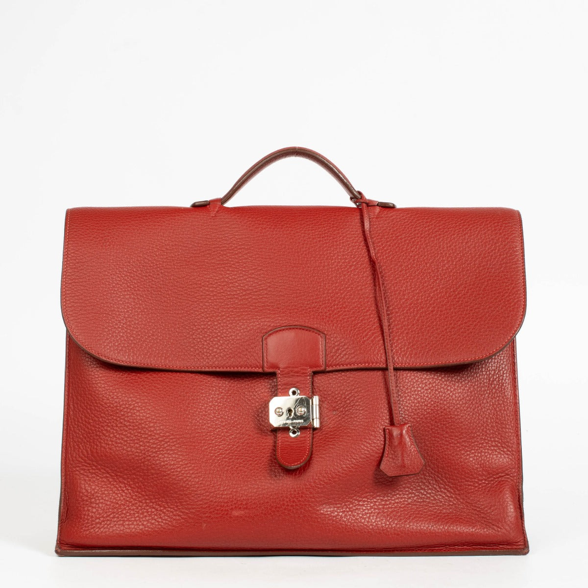 Shop the authentic pre-loved Hermès Red Leather Sac à Dépêches on Labellov.com