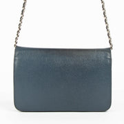 Authentic pre-loved Chanel Blue Caviar Leather Timeless CC Wallet On Chain Crossbody Bag on Labellov.com