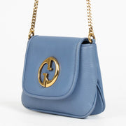 Authentic pre-loved Gucci Blue Leather 1973 Mini Crossbody Bag on Labellov.com