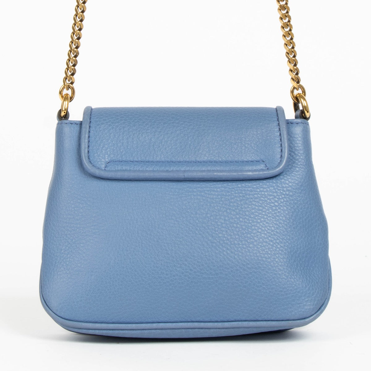 Authentic pre-loved Gucci Blue Leather 1973 Mini Crossbody Bag on Labellov.com