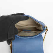 Authentic pre-loved Gucci Blue Leather 1973 Mini Crossbody Bag on Labellov.com
