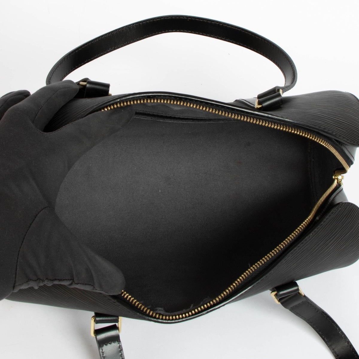 Authentic pre-loved Louis Vuitton Black Epi Leather Papillon 30 Top Handle Bag on Labellov.com