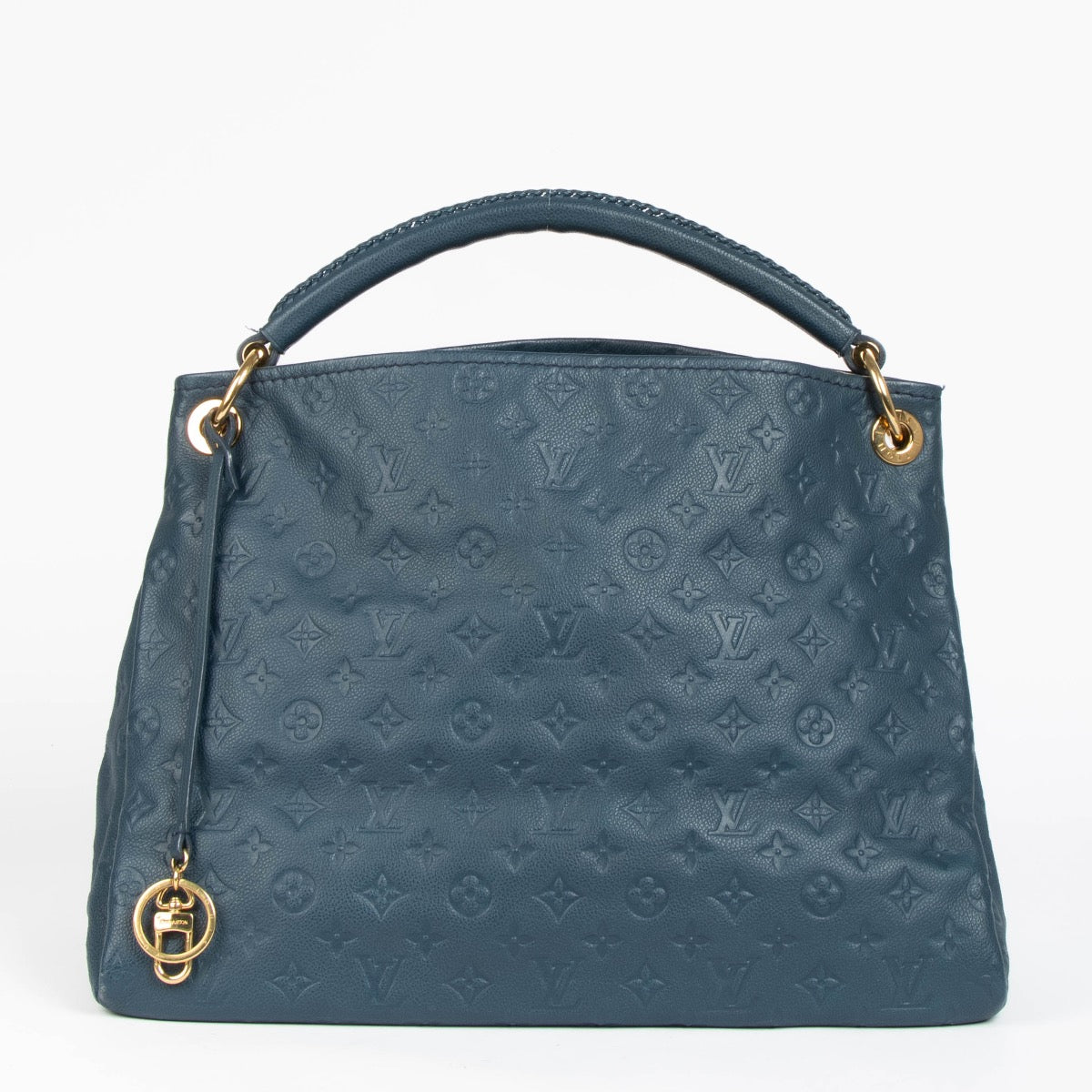 Authentic pre-loved Louis Vuitton Blue Monogram Empreinte Artsy MM Shoulder Bag on Labellov.com