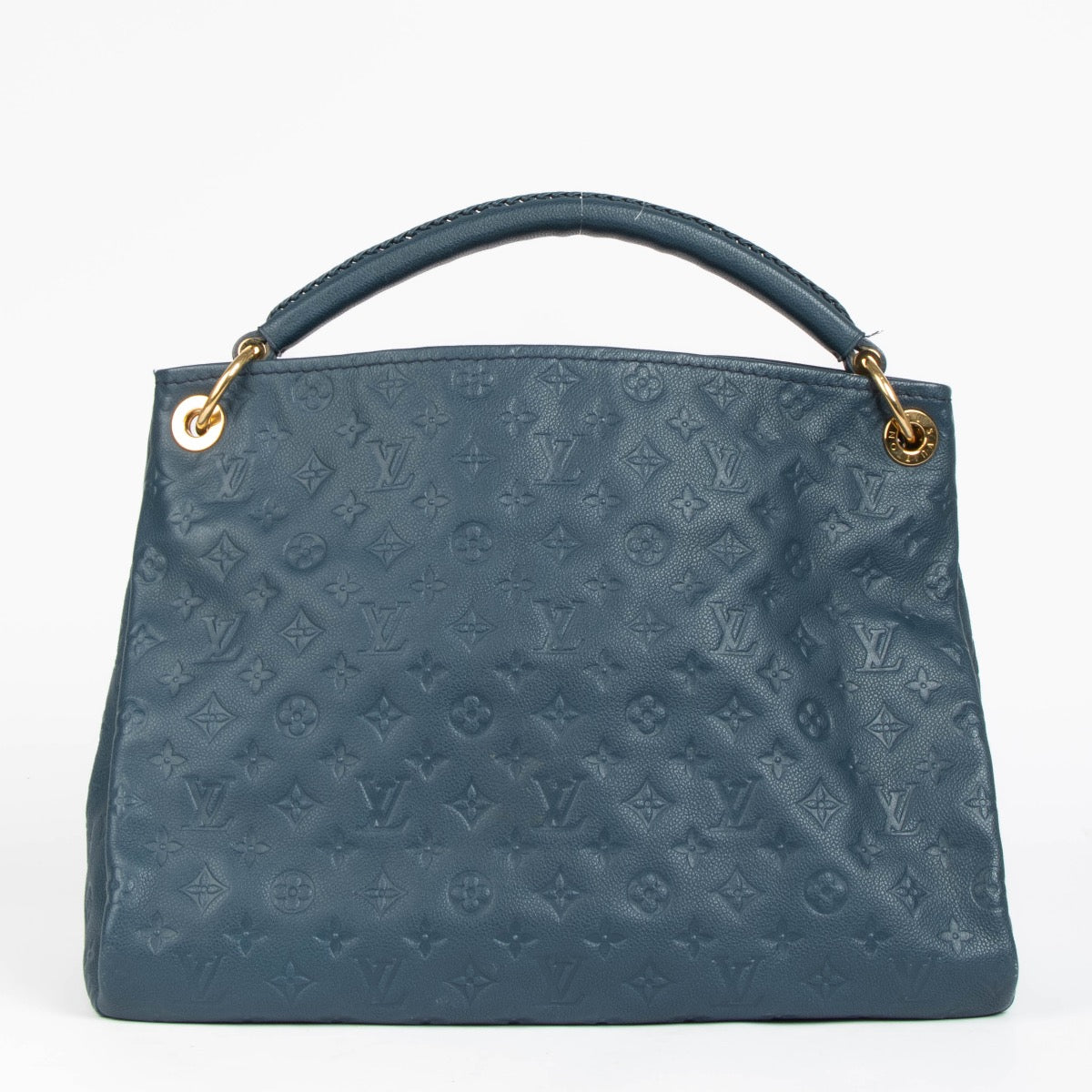 Authentic pre-loved Louis Vuitton Blue Monogram Empreinte Artsy MM Shoulder Bag on Labellov.com